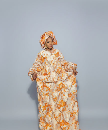 Robe arewa brocart - Orange