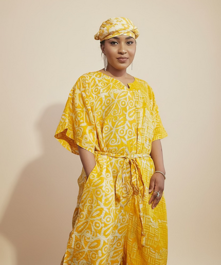 Combinaison adire - Jaune