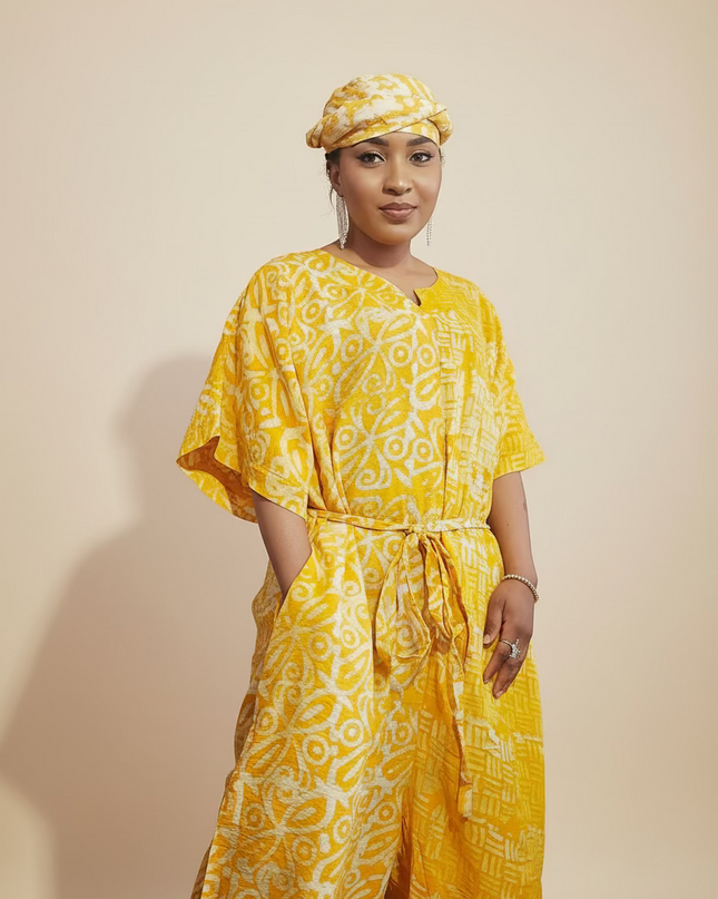 Combinaison adire - Jaune
