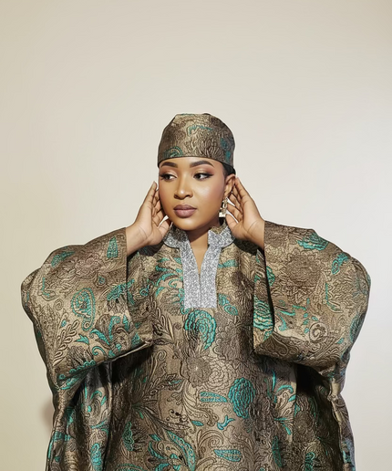 Boubou brocart aoua - Gris