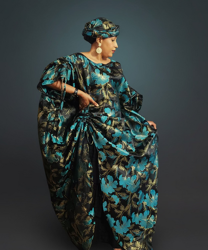 Ensemble khadija jupe brocart - Vert