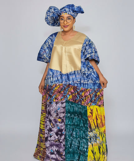Boubou indigo 100% coton