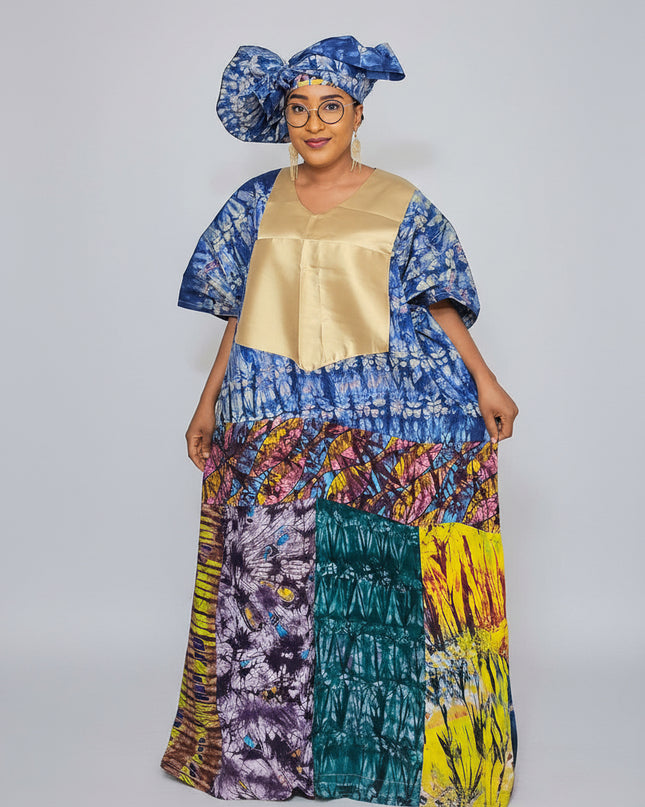 Boubou indigo 100% coton